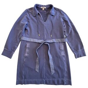 Tommy Bahama Periwinkle Blue Cotton Pullover Collared‎ Sweatshirt Dress Size L